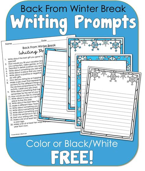 20 Back From Winter Break Writing Prompts Minds In Bloom