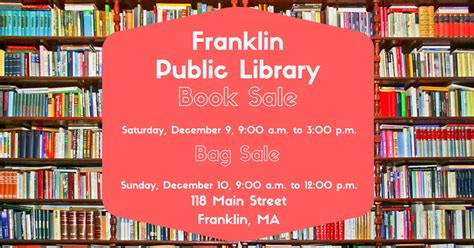 Franklin Matters Franklin Public Library Book Sale December 9 10