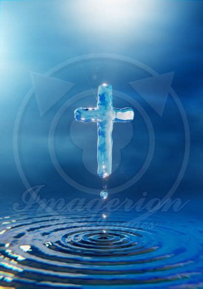 Christian Holy Water Cross Concept Illustration Christian Holy Water