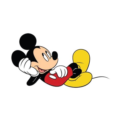 Mickey Mouse Disney Acostado Relajando Walt Disney Digital Etsy México