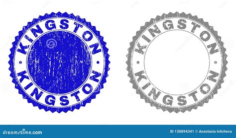 Grunge Kingston Scratched Stamps Stock Vector Illustration Of Overlay