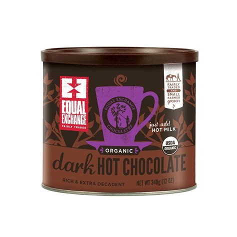 Equal Exchange Fair Trade Organic Dark Hot Chocolate Mix 12 Ounces