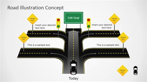 Traffic Road Powerpoint Template Design With Road Cross