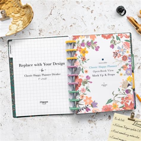 Happy Planner Mockup And Moveable Props Classic Happy Planner Etsy