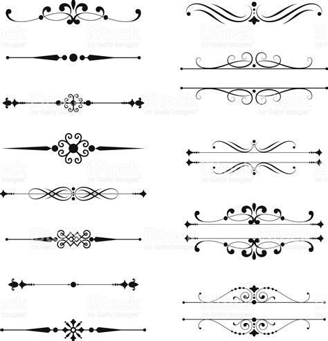 Set Of Vector Text Dividers Each Element Is Grouped For Easy Editing