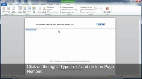 Apa Style Headers In Microsoft Word 2010 With Captions