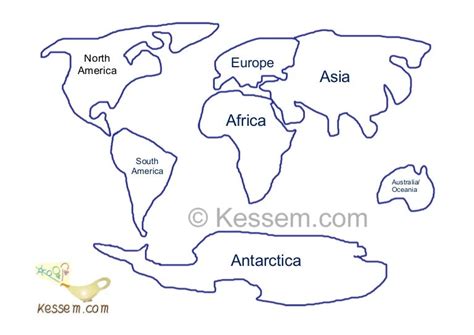 A Printable Sketch Of The Continents