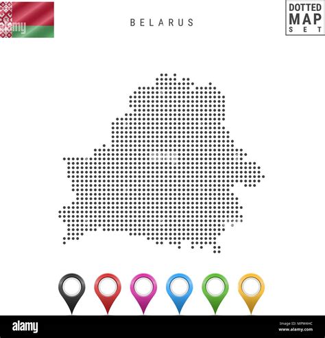 Vector Dotted Map Of Belarus Simple Silhouette Of Belarus National
