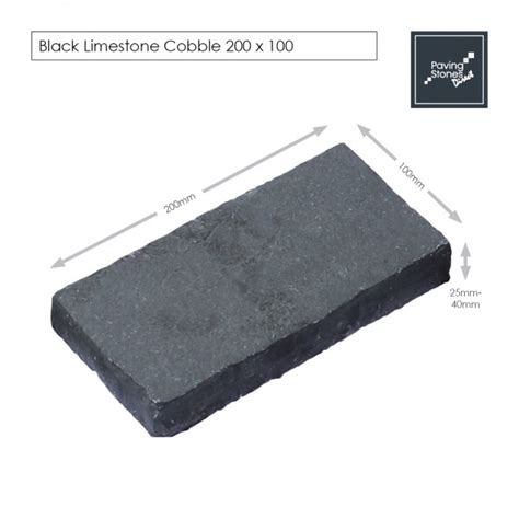 Black Limestone Cobbles 200x100 Paving Stones Direct