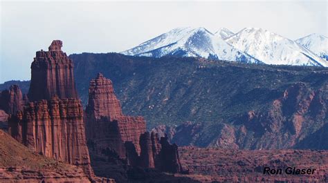 Fisher Towers And La Sal Mountains Photograph By Ron Glaser