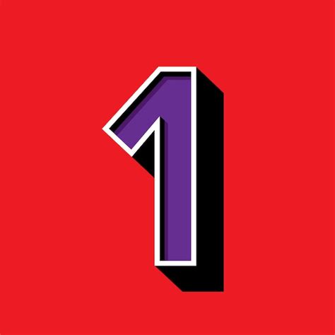 Number 1 Logo On Red Background Vector Premium Download