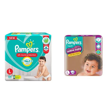 Buy Pampers New Diaper Pants Large 64 Count And Pampers Active Baby