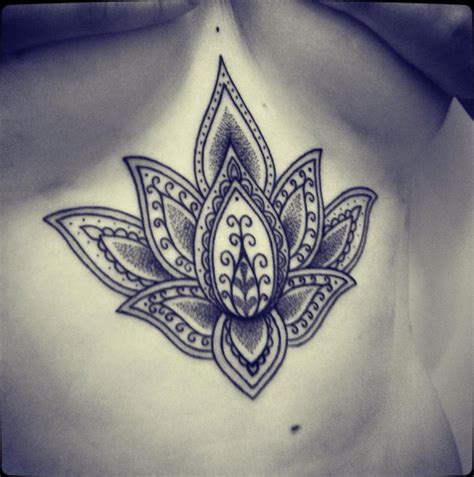 Dotwork Lotus Flower Tattoo Best Tattoo Design Ideas