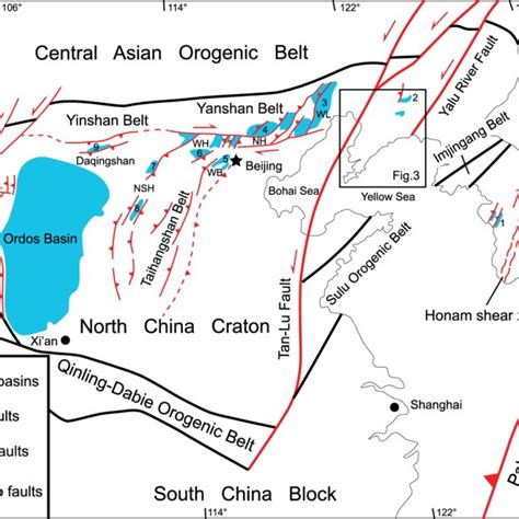 Simplified Structural Map Of The North China Craton And The