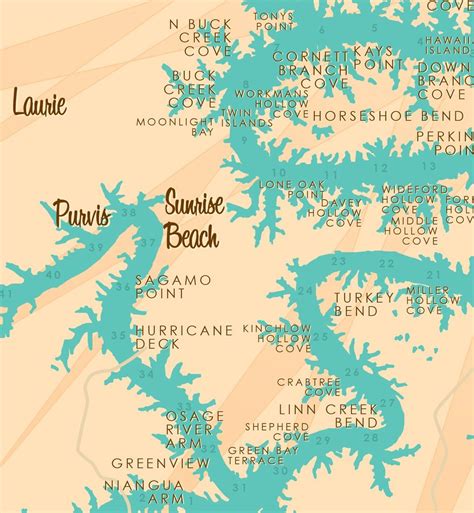 Lake Of The Ozarks Mile Markers Map Maping Resources