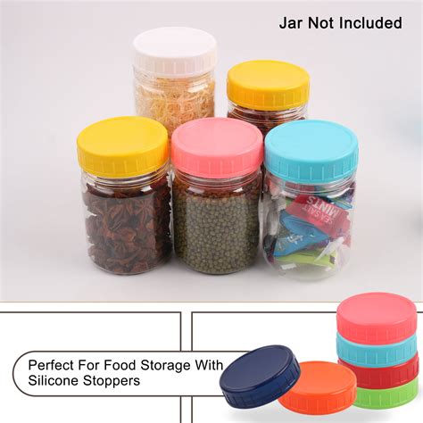 Plastic Mason Jar Lids Regular And Wide Mouth Mason Canning Jars Top Food Storage 12 Pack