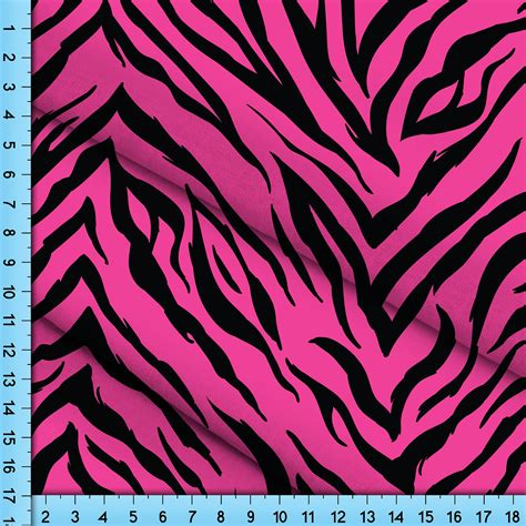 Pink Tiger Stripes Fabric By The Yard Black And Fuchsia Pink Etsy