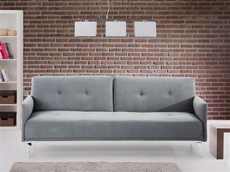 Sofa z funkcją spania szara kanapa rozkładana wersalka LUCAN