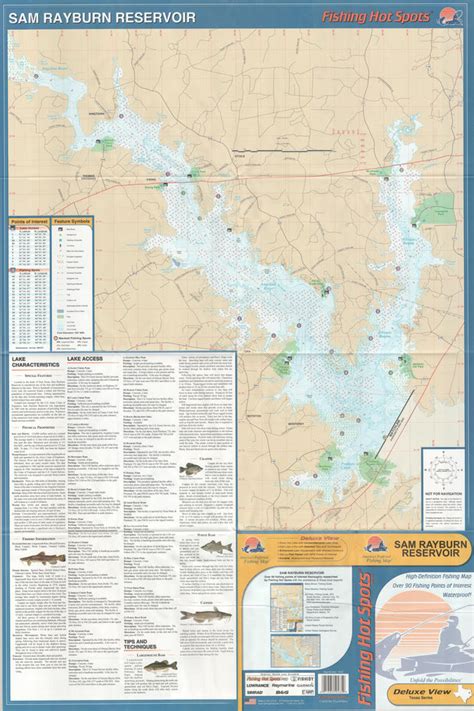 Sam Rayburn Reservoir Fishing Map Texas Map Store