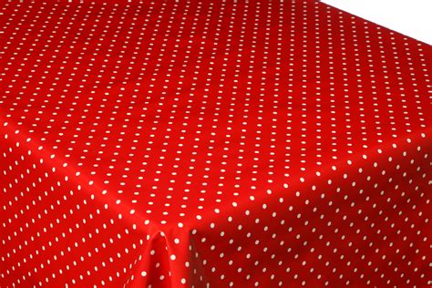 Red Vinyl Tablecloth With Small Polka Dots Vinyl Tablecloth Polka