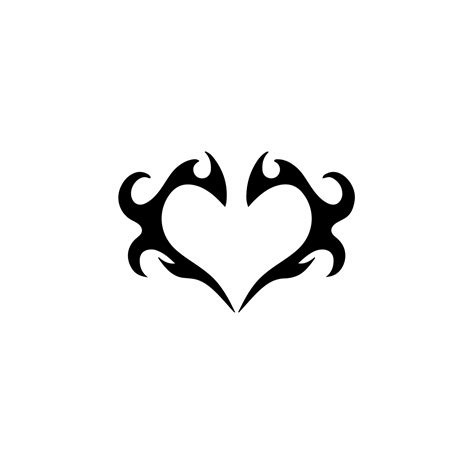 Love Symbol Logo Tribal Tattoo Design Stencil Vector Illustration