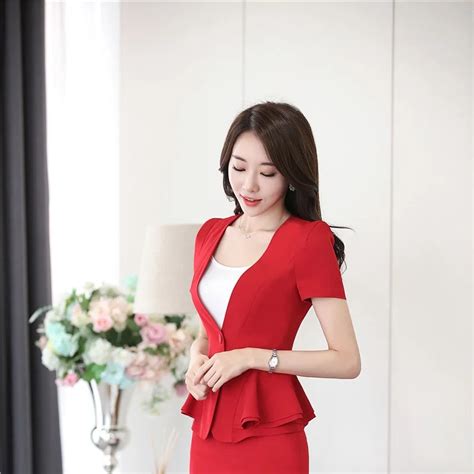 Plus Size 3xl Elegant Red Summer Short Sleeve Professional Business Women Blazers And Jackets