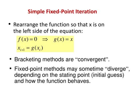 Proceeding in this way, we perform upto 200 iterations.the accuracy required (required no. PPT - Simple Fixed-Point Iteration PowerPoint Presentation ...