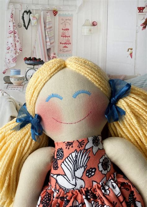 First Doll Baby Blonde Dolls Cloth Doll Rag Doll First Birds Etsy