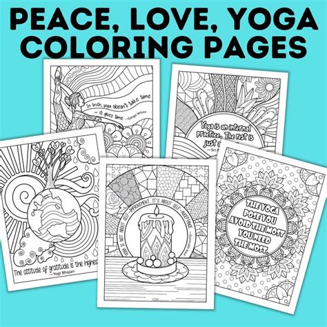 Yoga Coloring Pages Relaxing Coloring Pages Etsy