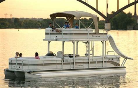 Double Deck Pontoon Boat With Slide Want It So Bad All The Things