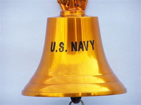 Wholesale Brass Plated Us Navy Ships Bell 9in Hampton Nautical
