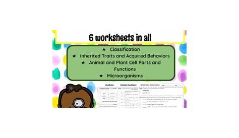 life science worksheets pdf