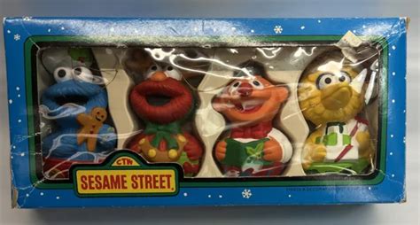 Vintage Sesame Street Christmas Ornaments Elmo Cookie Monster Big