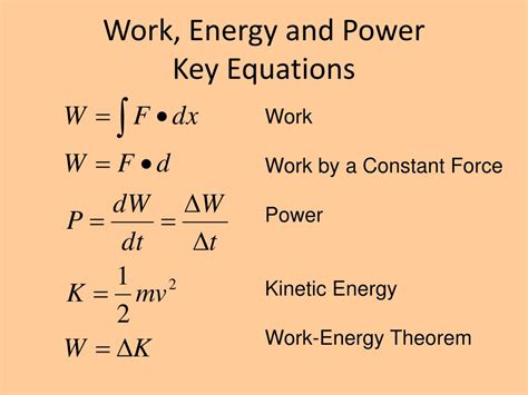 Spice Of Lyfe Physics Equation For Work