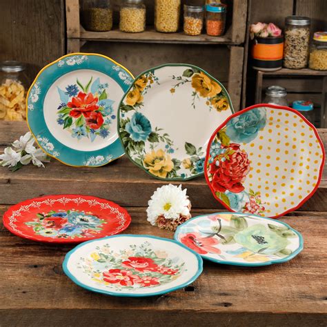 The Pioneer Woman Plate Set 6 Piece Floral Flowers Dinnerware Kitchen