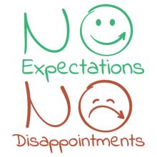 Disappointment is caused when one's hopes and expectations aren't satisfied. No Expectations No Disappointments | Shirts.ly