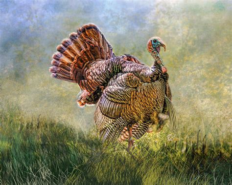 wild turkey digital art by mary almond fine art america