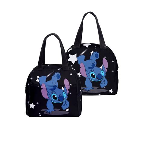 Anime Liloandstitch Print Insulated Lunch Tote Bag Portable Cooler Thermal Food Lunch Box Adult