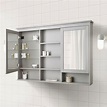 HEMNES Mirror cabinet with 2 doors, gray, 55 1/8x38 5/8" - IKEA