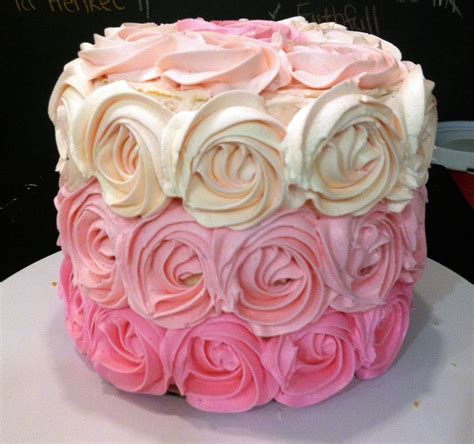 Alyssas 1st Communion Rose Swirl Cake Rose Frosting Frosting Tips
