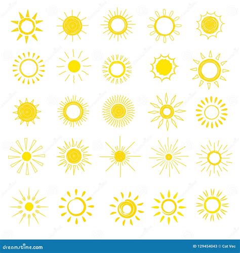 Sun Vector Sunny Icon With Yellow Sunlight And Sunshine Light Heat