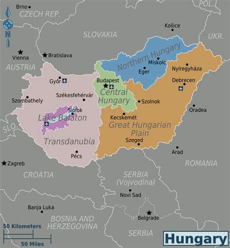 Karte von ungarn entdecken mit regierungsbezirken, städten, geschichte, geografie, kultur, bildung und andere wichtige karten von. Landkarte Ungarn (Politische Karte/Regionen) : Weltkarte ...
