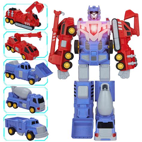 5 In 1 Construction Robot Toys For 3 4 5 6 Years Old Kids Boys