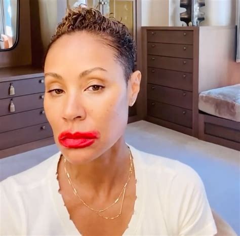 Jada Pinkett Smith Posts Psa About Self Care By Smearing On Red Lipstick Love Your