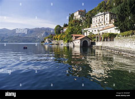 Luxury Villas At Orta San Giulio Lake Orta Piedmont Italy Stock
