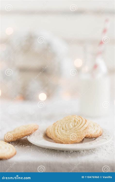 Simple Homemade Vanilla Cookies Stock Photo Image Of Holiday Plate