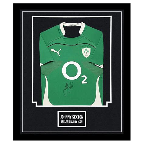 Signed Johnny Sexton Shirt Framed Ireland Rugby Icon Jersey