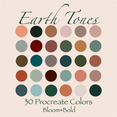 Earth Tones Procreate Color Swatches Etsy In 2021 Jewel Tone Color