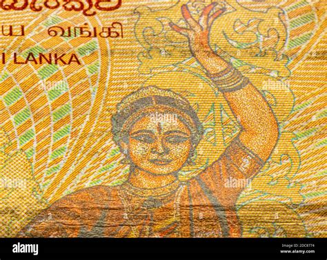 100 Rupia Dello Sri Lanka Ha Usato La Closeup Della Nota Bancaria