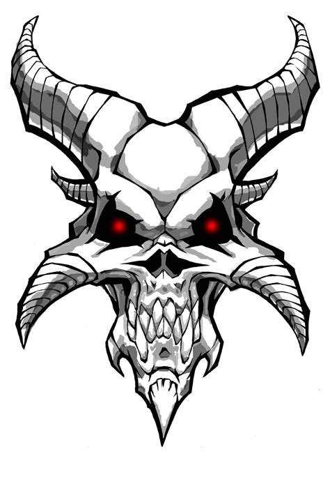 Demon Skull Skull Tattoo Design Skulls Drawing Skull Art Drawing